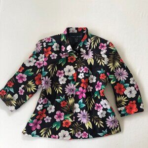 Anne Carson Silk Floral Vintage Blazer Jacket Large